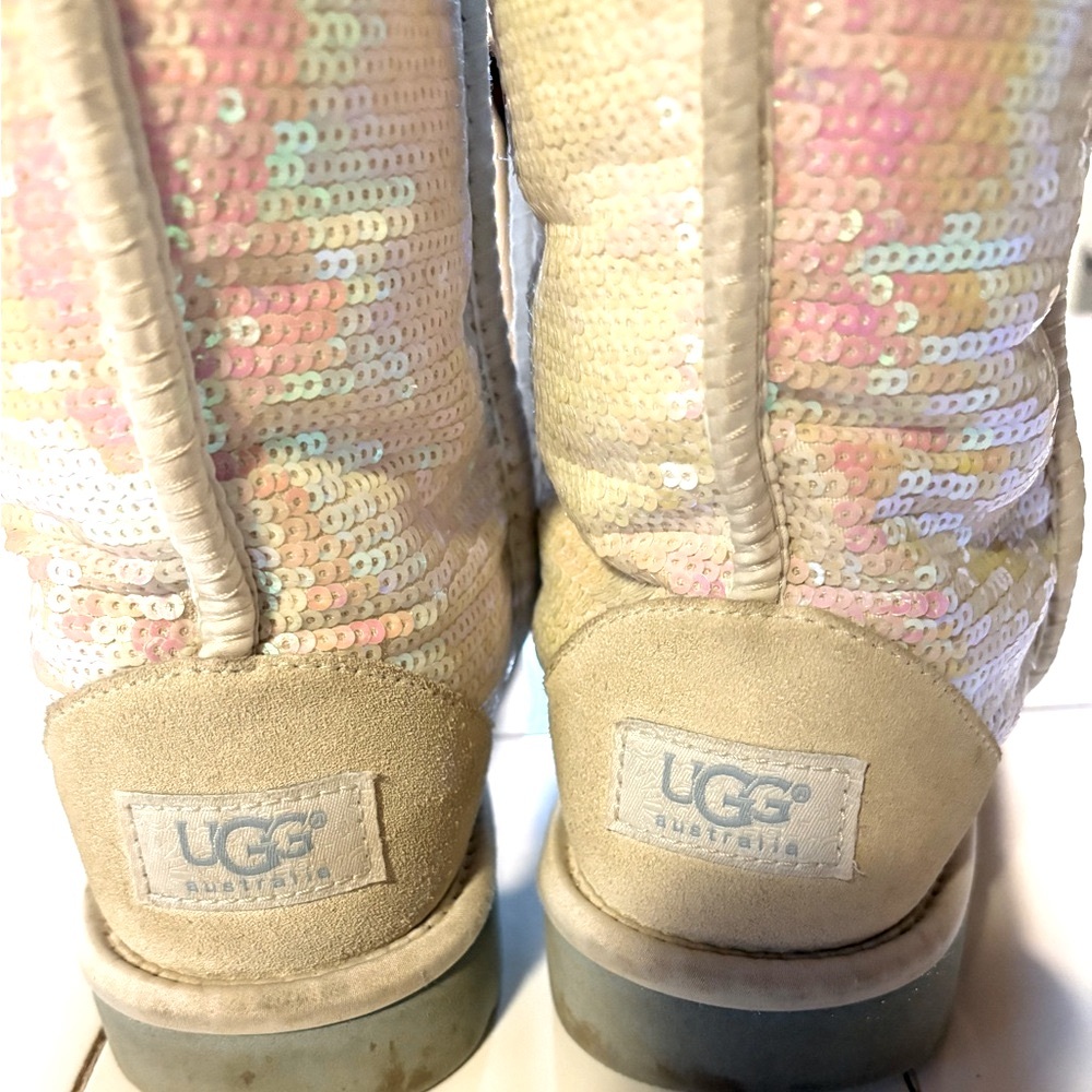 ‘Beautiful Pastel Sequined Ugg Boots’ - Picture 5 of 8